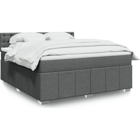 Boxspringbett mit Matratze Dunkelgrau 180x200 cm Stoff