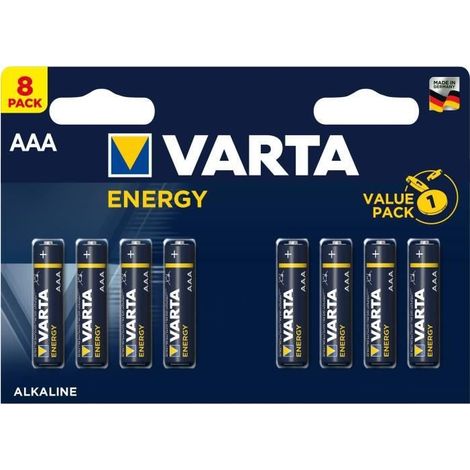 VARTA Batterie Energy Alkaline AAA Micro LR03 1.5V 1Bli=8Stk 4103229418 (1/3)
