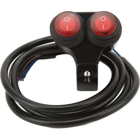 Interrupteur Double Étanche pour Guidon Moto en Alliage d'Aluminium - Commutateur Phare et Projecteur avec Témoin Lumineux