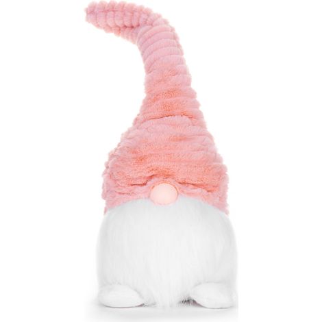 Figur MagicHome Weihnachten, Kobold mit kurzen Beinen, Stoff, rosa-weiß, 20x19x58 cm (1/2)