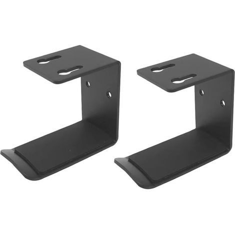 Kopfhörerhalter aus Metall, Schreibtischhalterung, Kopfhöreraufhänger zum Kleben und Anschrauben, Universalhaken für alle Kopfhörer, 2 Stück, Schwarz (1/4)