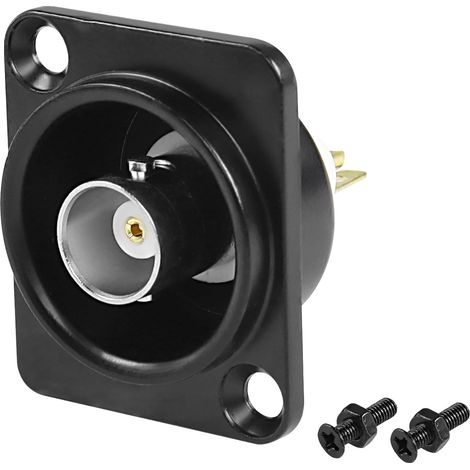 Adaptateur de connecteur BNC pour montage sur panneau BNC femelle à souder HD SDI Vidéo coaxiale RF Socket, coupleur BNC Connecteur de cadre pour caméra de sécurité vidéo (1/5)