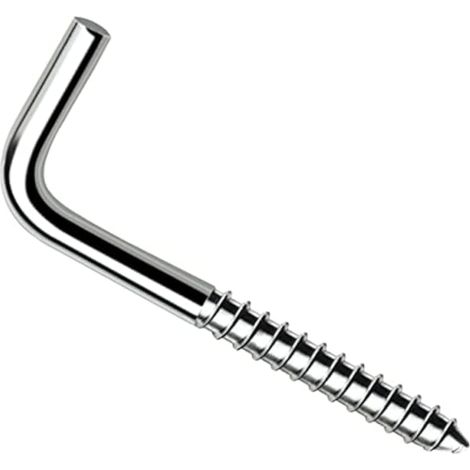 30mm L Hook Screws Right Angle Screws (Pack of 100) 90 Degree Angle Galvanised Self Tapping Wood Screws Dresser Square Hooks Shoulder Wall Bracket Cup Hook 3x30mm (1/5)