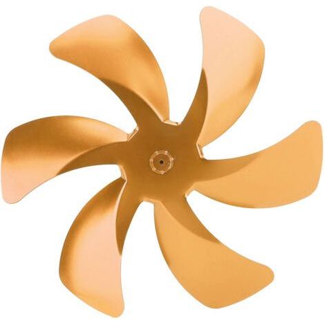 Aspa de ventilador de estufa de aleación de aluminio de 6 aspas, mejora la circulación del aire caliente, repuesto para chimenea, color dorado. (1/5)