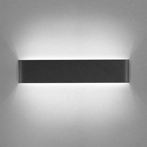 Applique Murale Interieur LED Noir 14W 3000K Lampe Murale Blanc Froid Moderne Design AC 220V pour Chambre Salon Escalier Couloir Acrylique 41CM (1/3)