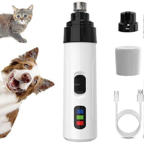 Meuleuse à ongles Heusom Silent Groom Pro pour chiens et chats, rechargeable par USB, 3 ports de meulage, (1/5)