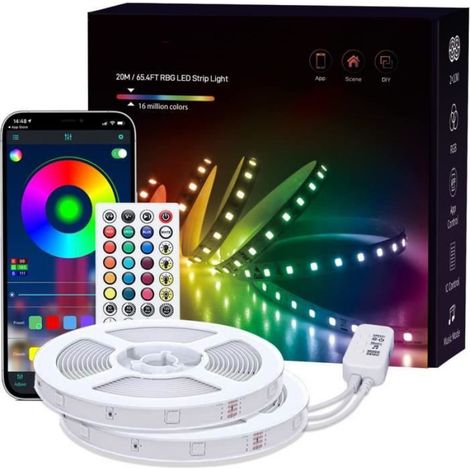 Bande LED - - 20m - Télécommande - RGB - Changement de couleur (1/4)