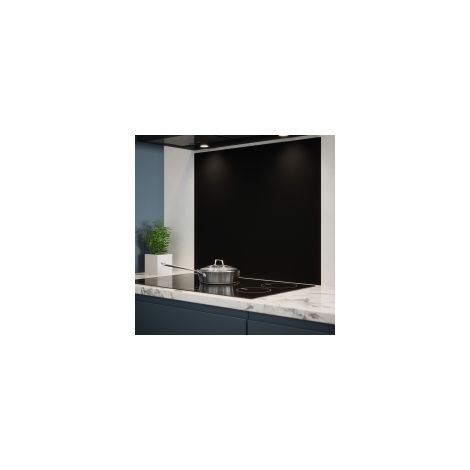 Matt Black Glass Kitchen Splashback 900mm x 750mm (1/2)