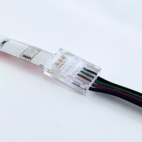 Connecteur Simple pour Ruban LED RGB 10mm IP44 - SILUMEN (1/2)