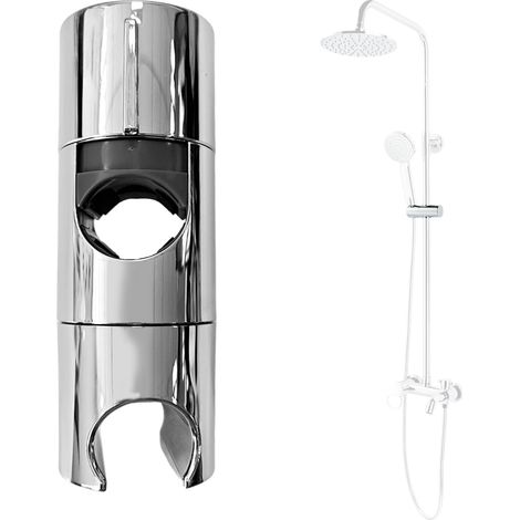 Support Douchette - 1 Unité - ABS Chromé - Réglable Sans Perçage - Pour Barre Ronde 18-25 mm - Famille (1/5)