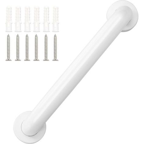 Mango de ducha de acero blanco Barra de apoyo para ducha de 30 cm para personas mayores (1/4)