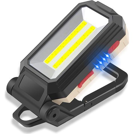 COB work light, USB rechargeable portable LED spotlight with magnetic base for automotive repair, fishing, camping, and construction sites (1/4)