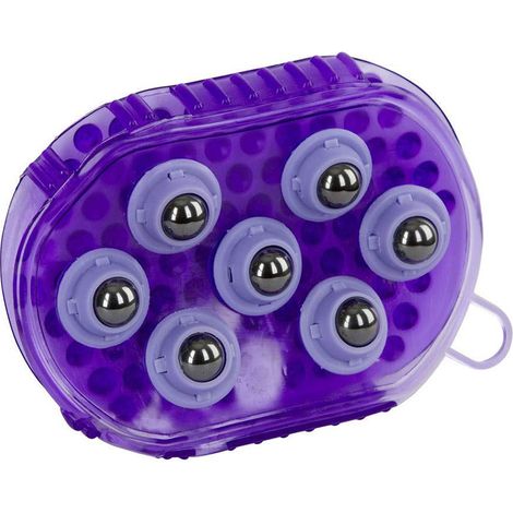 Gant De Massage - 7 Boules Métalliques Rotatives 360° - Pour Corps Visage Épaules Dos Jambes - Usage Douche Et Massage - 1 Pièce (1/5)