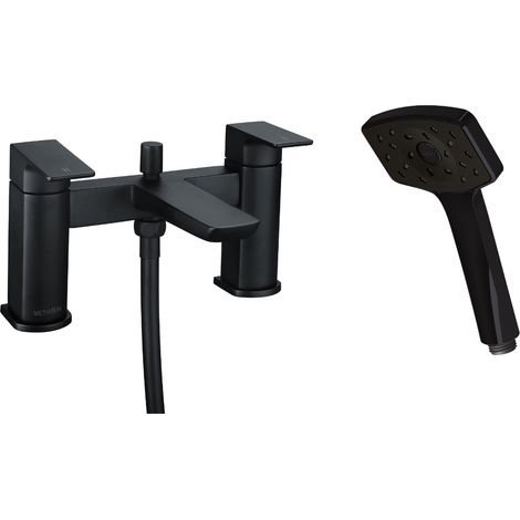 Deva Satinjet Wai Bath Shower Mixer Tap - Matt Black (1/2)