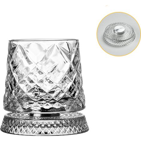 Verre à whisky pivotant Old Fashioned, verre en cristal de 260 ml/10 oz pour whisky, bourbon, liqueurs et cocktails (1/2)