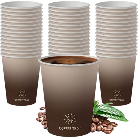 Vasos de papel para café para llevar, para bebidas calientes, 250 ml x 50 unidades (1/2)