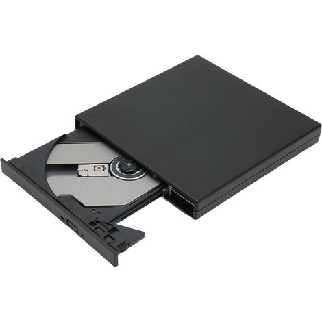 Lecteur DVD Externe, USB 2.0 Portable Combo Lecteur DVD ROM Graveur DVD pour Ordinateur Portable, Bureau, AIO, Compatible pour Windows, pour Vista, pour OS X (1/5)