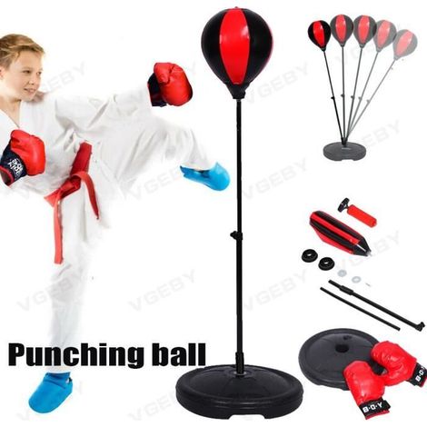 Sac de Frappe - Ensemble pour Enfants - Gants de Boxe - Pompe - Hauteur Réglable (1/4)