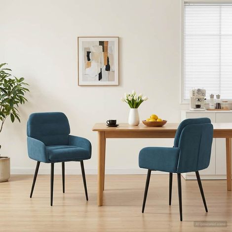 vidaXL Sedie da pranzo 2 pcs Velluto Blu 59 x 59,5 x 90 cm (1/5)