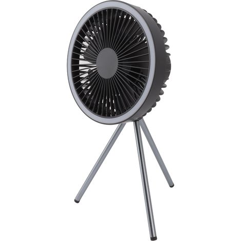 Ventilateur trépied de camping LED 10000mAh rechargeable, ventilateur portable d'extérieur pour barbecue, pêche et voyages en voiture (1/5)