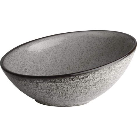Bol saladier incliné Mineral, 218mm, 730ml, 215 mm / 8,5 pouces (lot de 4), gris, porcelaine vitrifiée, DF178 (1/5)