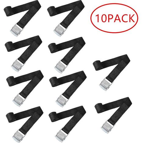 10pcs-sangle Boucle Pression Sangle D'ancrage En Nylon Rsistant La Salet Noir Rutilisable De Largeur Boucles De Camion Cargo En Alliage De Zinc (1/5)