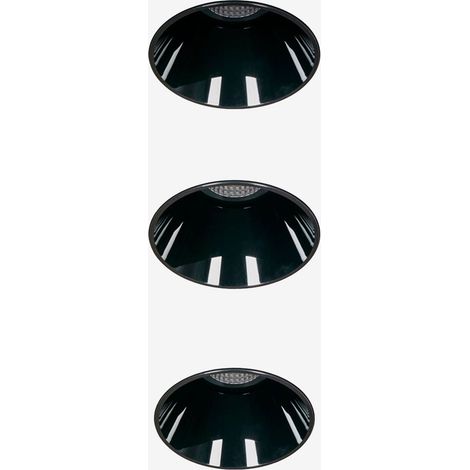 Pack de 3 downlights LED empotrables sin marcos trimless redondos Ø5,3 cm para exterior en aluminio Luisiana SKLUM (1/5)