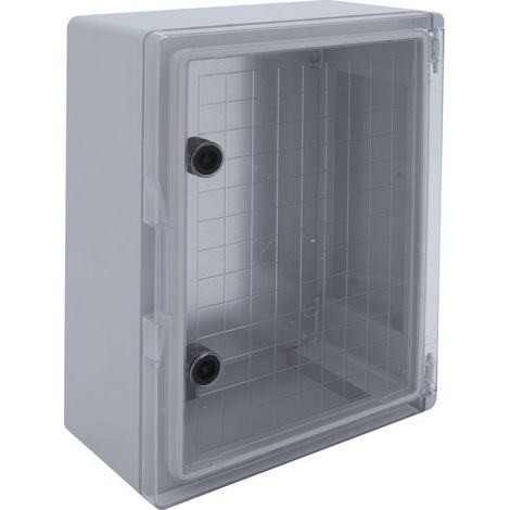Em Distribution – Coffret électrique ABS 400x300x165mm étanche IP65 – Résistance chocs IK10 – Porte transparente avec serrure – Panneau montage acier galvanisé