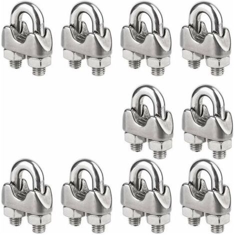 Serre-Câbles étrier M4 Pince en 304 Acier Inoxydable U-pinces M4 10pièces (1/5)
