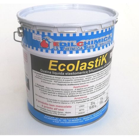 Ecolastik 20kg guaina liquida elastomerica bituminosa perfetta impermeabilità (1/5)