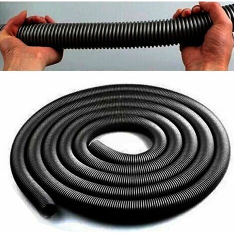 3 Metre Tuyau d'aspirateur, 32 mm Tuyau Flexible pour aspirateur, Noir, Taille Unique