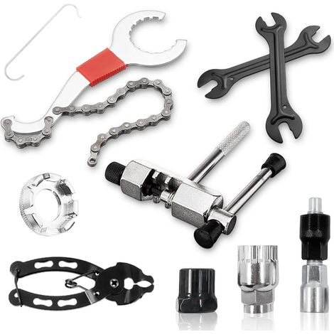 JSSEVN - Bicycle Repair Tool Kits: 9-Piece Bicycle Cassette Removal Tool Kits, Maintenance Tools, Repair Tool Kits (1/5)