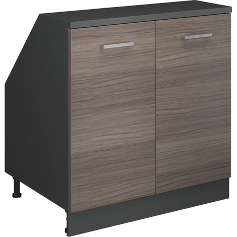 Mobile sottotetto Rion, Grigio nobile, 80 x 81.6 cm con 2 porte, carcassa 60 cm profondità, Vicco (1/5)