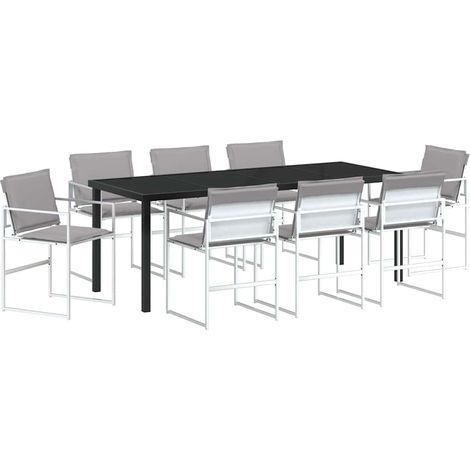 Maison Exclusive - Set da Pranzo per Giardino 9 pcs Bianco 200 x 80 x 73 cm
