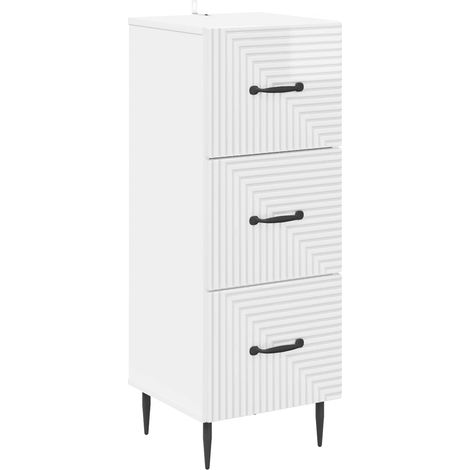Schubladenschrank Hochglanz Weiß 33 x 34,5 x 89,5 cm vidaXL