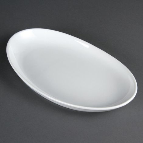 Assiettes Creuses Ovales Blanches Whiteware 304mm (Lot de 4) - Ref CC890 - Olympia (1/5)