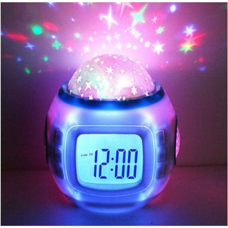 Bardusch - Réveil Enfant Garçons Filles avec Projecteur d'Étoiles Musicale LED Veilleuse Lumière Cadeaux de Noël Anniversaire pour Enfants de 3 à 10 Ans (1/4)