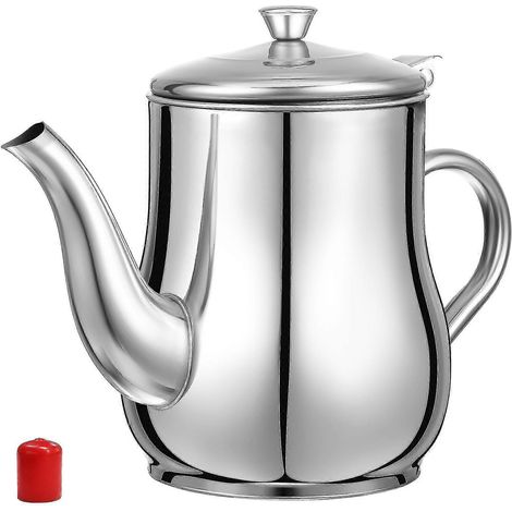 Pot à graisse en acier inoxydable avec passoire amovible, séparateur d'huile et récipient de stockage de graisse pour la cuisine. (1/2)