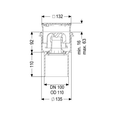 KESSEL 45210.63 Goutte d'écoulement au sol/plafond Practicus