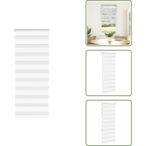 Zebrarollo Weiß 65x150 cm Stoffbreite 60,9 cm Polyester - Zebra-Jalousie - Zebra-Jalousien - Zebra-Rollo - Doppelrollo (1/5)