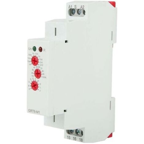 Relais temporisé GRT8-M1 10 fonctions, montage rail DIN 35 mm, AC/DC 12V 240V 50-60Hz (1/4)
