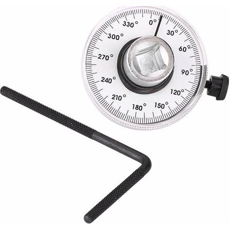360° Jauge de Serrage Angulaire , 1/2 pouce Jauge d'angle Réglable Angle d'entraînement Couple Angulaire Clé Mesure Voiture Gauge (1/5)