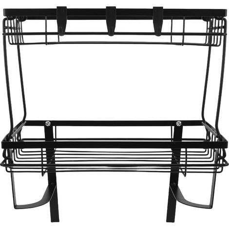 Étagère de toilette en carbone, organisateur salle bain double couche, sans perçage, pour hôtel,