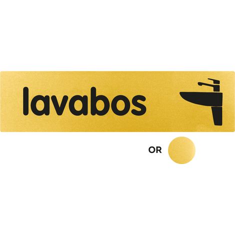 Plaque de porte Lavabos - Classique or 170x45mm - 4490786