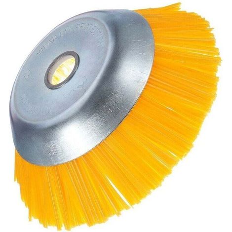 Brosse à mauvaises herbes en nylon - Brosse ronde universelle pour débroussailleuse - Outils de jardin durables - 200 mm x 25,4 mm (1/4)