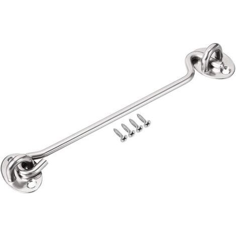 1pc Stainless Steel Door and Window Hook 6 Inch Steel Color Fit for Barn Door Lock Window Shutter (1/5)