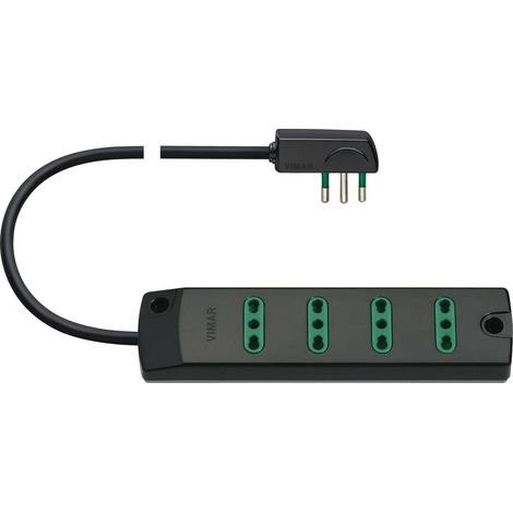 Multiprise 4 Prises 16a avec Fiche Câble 1,5 M Noir