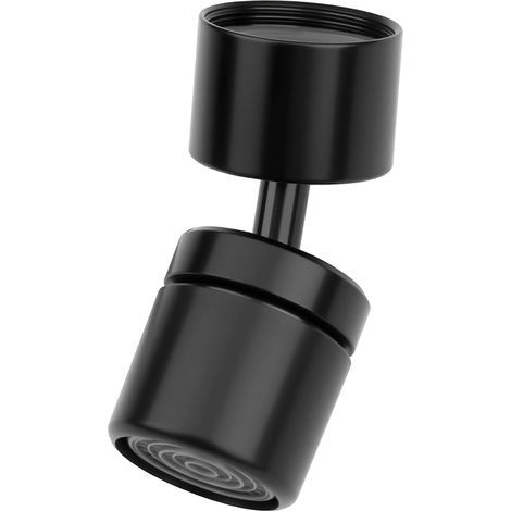 Universeller, um 360° drehbarer Wasserhahn-Luftsprudler M22/M24, Düse für Waschbecken in Bad und Küche – Schwarz (1/5)