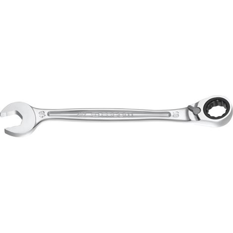 Facom – Clé plate à cliquet mixte 32mm – Mécanisme réversible compact – Angle de reprise 5° – Tête inclinée 15° – Chromée satinée (1/5)