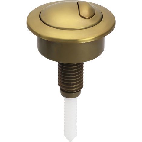 Bouton Poussoir de Chasse d'eau Double Finition Or brossé, Commande réglable pour WC Twyford Optima 49, Bouton de Chasse d'eau léger en ABS (1/5)